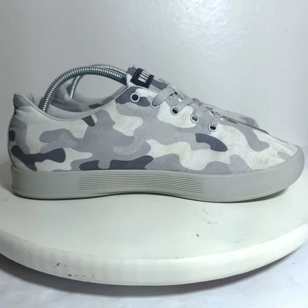 NOBULL Camo Canvas Trainers Women's Size 8.5 Gray Black White Sneakers Shoes